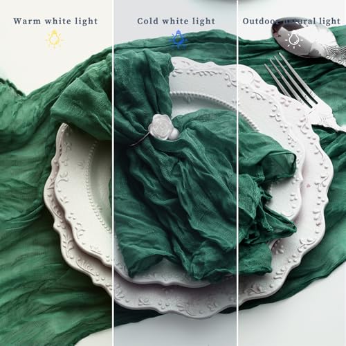 100 Pack Emerald Green Cheesecloth Napkins Washable 21x21 Inches Emerald Green Cloth Napkins for Wedding Set of 100 Dinner Table Napkins Bridal Baby Shower Rustic Boho Cotton Gauze Party Table Decor by Foliafeel - Image 8