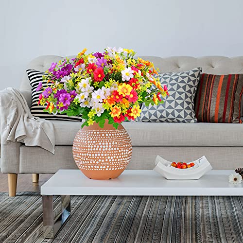 EverWin-6-Bundles-Artificial-Fake-Flowers-Daisies-for-Decoration-Outdoors-Gravesites-Cemetery-Silk-Faux-Wild-Colorful-Flowers-Daisies-with-Stems-for-Outside-Home-Decor-Indoor