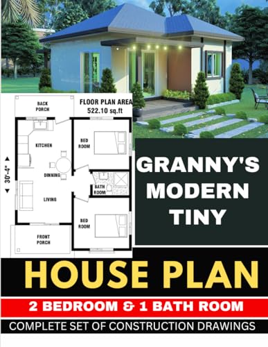 2 Bedroom & 1 bathroom Granny's Modern Tiny House Plan: