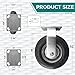 (2 Pack) RRQ 8 Inch Caster Wheels, Pneumatic Rigid Caster Wheels with Zinc Top Plate for Cart, Dolly, Trolley, Workbench and Wagon, All Terrain Casters, Black Rubber Wheels, 590 Lbs Total Capacity