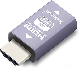 Malarpon Hdmi Edid Emulator Passthrough 3rd Generrtion Aluminum fit Headlesskeep The EDID of The Monitor Active Switches and Extenders 3840x2160@59Hz 1P