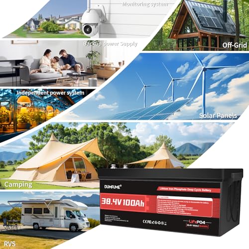 Image of 36V 100Ah LiFePO4 Lithium Battery Built-in 200A BMS & 15000 Cycles,3840W Motor Support,High Energy Density Golf Cart Battery,RV,Home Energy Storage,Off-grid Applications