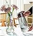FANTESTICRYAN Modern Glass Vase Irised Crystal Clear Glass Vase for Home Office Decor (Crystal Grey)