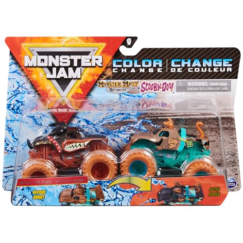 Monster Jam 1/64 Scooby Doo et Monster Mutt Jouet de Bain à Changement de Couleur