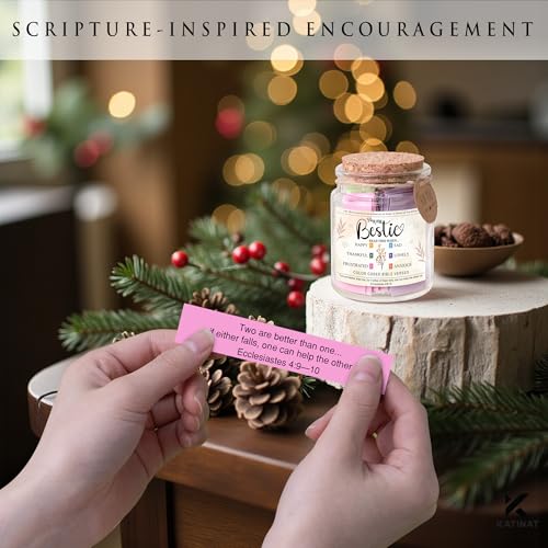 Bible Verse Jar for Best Friend – 92 Color-Coded Scriptures for Encouragement, Inspirational Birthday Gift for Women, Bestie Keepsake Jar,... - Image 5