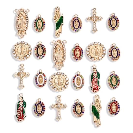 Rosfully 30個 ミックスゴールドカラー エナメル ラインストーン 聖母 Rosfully 30個 ミックスゴールドカラー エナメル ラインストーン 聖母