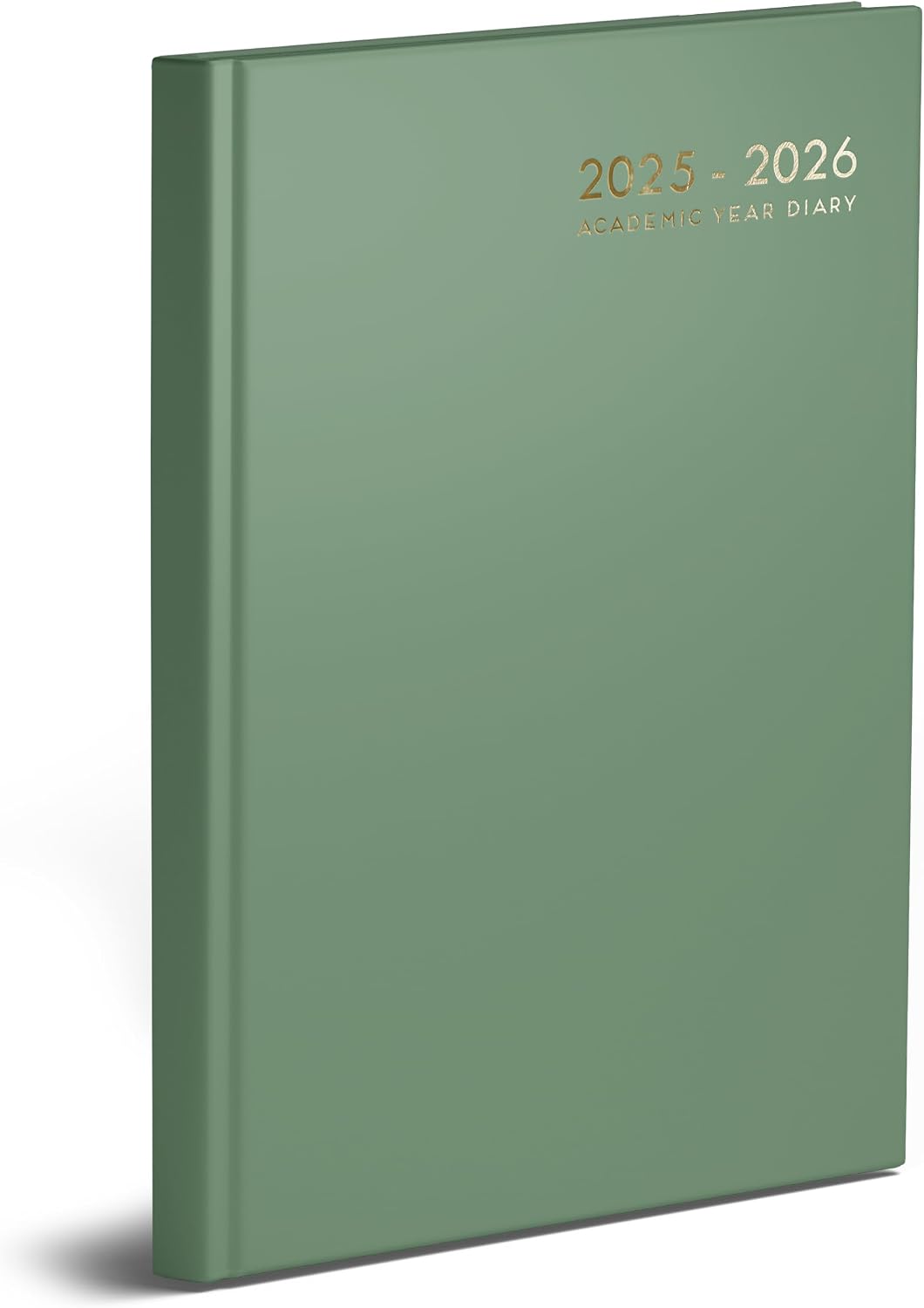2025-2026 Bright Academic Hardback A5 Day to Page Diary Mid Year School ...