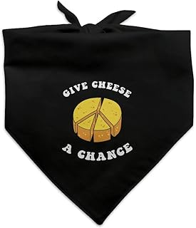 Give Cheese a Chance Peace Symbol Funny Humor Dog Pet Bandana