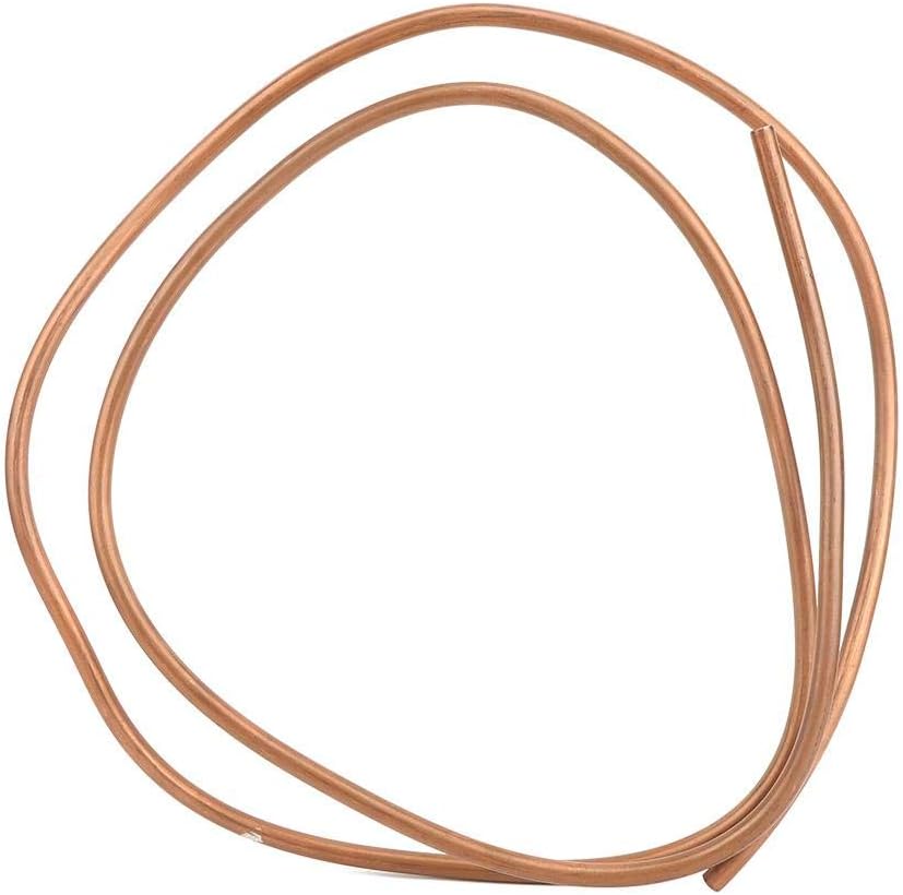 2M Soft Copper Tube Copper Pipe Soft Coil Tubing OD 8mm ID 6mm C1100 T2 for Air Conditioner Refrigerator Soft Coil Copper Tubing Seamless Round Pipe Tubing