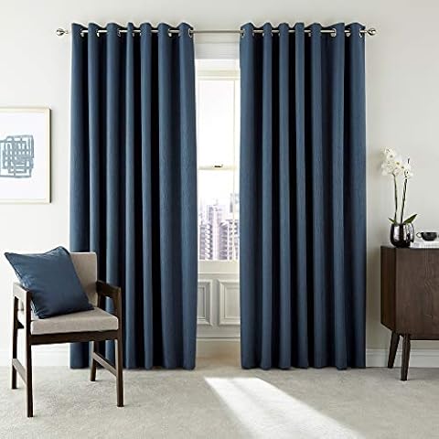 Peacock Blue Hotel Barcelo Curtains, Polyester, Prussian, 66x72 Cover