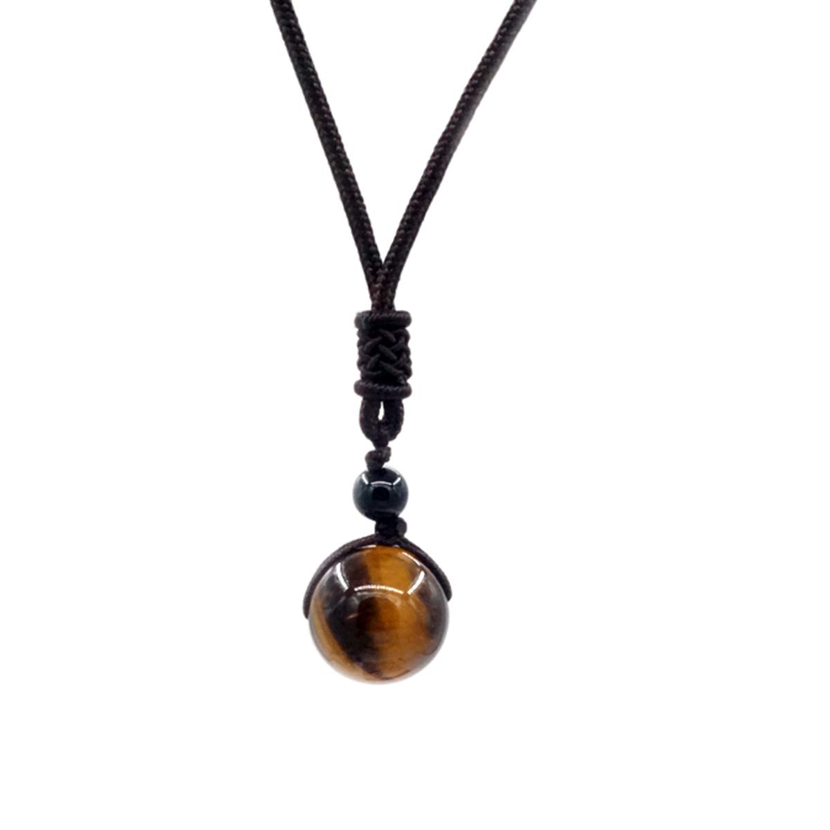 Mayting Pendentif Oeil de Tigre Collier de Pendentif Pierres Précieuses Cadeau pour les Hommes et les Femmes Collier