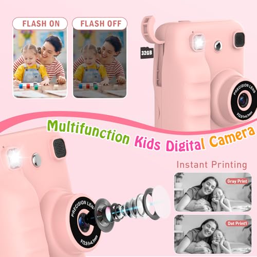 Kids Camera Instant Print, Toys for 3-10 Year Old Girl Gifts 1080P Video & 32GB SD 2.4'' Screen Instant Print Camera for Kids Gifts for 3 4 5 6 7 8 9 10 Year Old Girls Birthday Presents Xmas - Image 5
