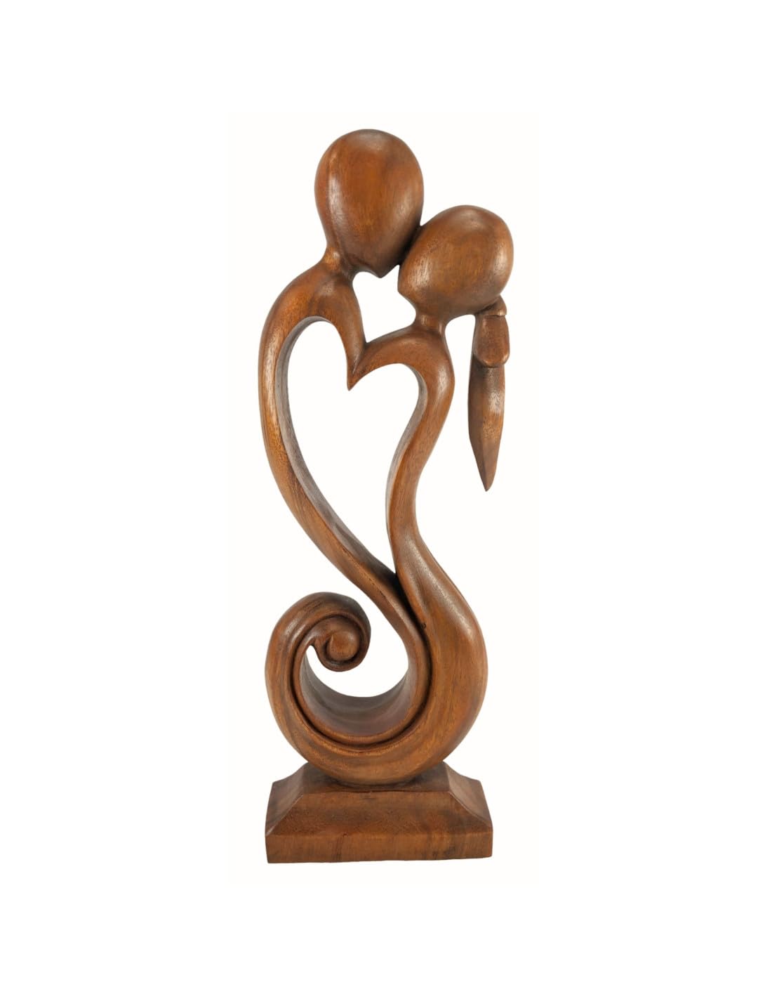Coco Papaya Statue Abstraite Couple en Fusion 50cm en Bois | Une Preuve d'amour Inoubliable