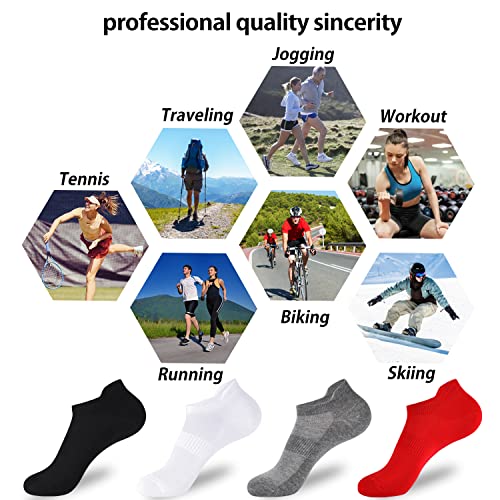 Corlap WOMENS ATHLETIC SOCKS 8 Pairs Ankle Athletic Running Socks White Soft Thin Low Cut Short Tab Socks thumb #5