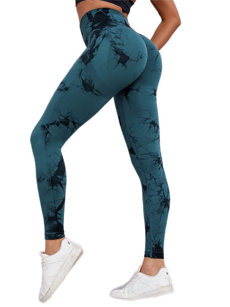 Leggings aux femmes EULLA noir et vert pour le quotidien confortable