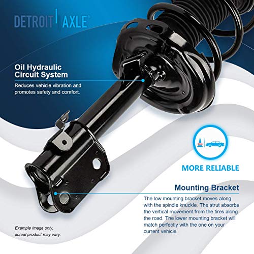 Image of Detroit Axle - Front 2pc Struts for 2006-2014 Honda Ridgeline, 2 Complete Struts Coil Spring Assembly 2007 2008 2009 2010 2011 2012 2013 Replacement Ready Struts Shocks Assembly
