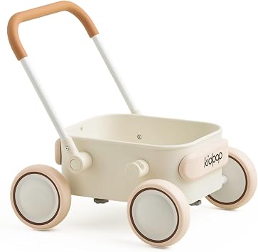 Kidpop PULA 2-in-1 Push and Pull-Along Wagon, Baby Push Walker for First Learner from 7 Month to 4 Year, One Year Birthday Gifts, Sturdy and Safe, Indoors and Outdoors White