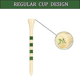 MAZEL Professional Natural Wood/Bamboo Golf Tees 2 3/4 Inch & 3 1/4 Inch,Pack 50,Reduce Friction & Side Spin, More Durable and Stable Golf Tees,Beige