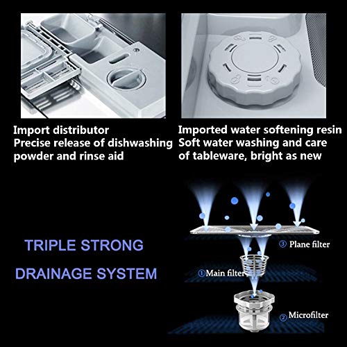 Tafelblad Vaatwasser Draagbare UV Vaatwasser Keuken Vrijstaand En Ingebouwd Vaatwasser Automatisch Wasdrogen 360 ° Uitgebreide Decontaminatie Voor Home Restaurant Hotelgebruik - Afbeelding 8