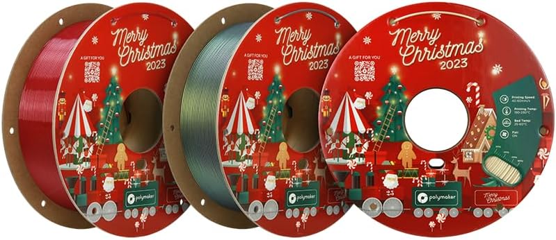 Polymaker PLA Filament Christmas Bundle 3x1kg Silk PLA 1.75mm