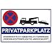 Produktbild Privatparkplatz Schild Hinweisschild 300 x 200 x 3mm (Privat Parkplatz freihalten - parken verboten) - Widerrechtlich abgestellte Fahrzeuge werden kostenpflichtig abgeschleppt