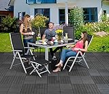 Glastisch New York Terrassentisch Aluminium Gartentisch - 2