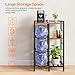 HOOBRO 5 Gallon Water Bottle Holder Organizer, Water Jug Rack, 3-Tier Water Dispenser Stand with 2 Wooden Shelves, for Kitchen, Office, Living Room, Rustic Brown and Black BF11ST01