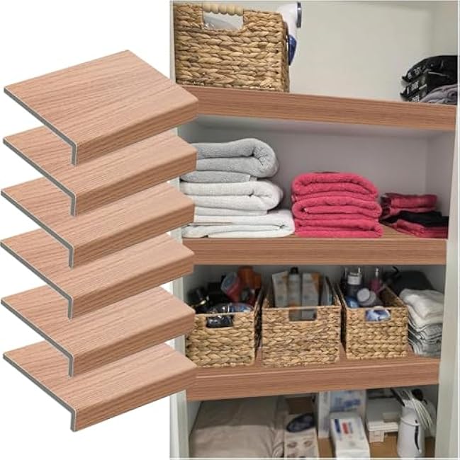 4/6/8 Pack Covers for Wire Shelving, Imitation Wood-Look Wire Rack Cover for Pantry/Closet/Rental Home, Waterproof & Cuttable PVC Composite Sheet(4 Tier,58x16in (147x41cm))