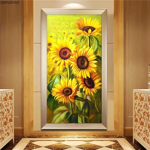 Tournesol diamond painting 5D grand format avec strass en cristal pour décoration murale