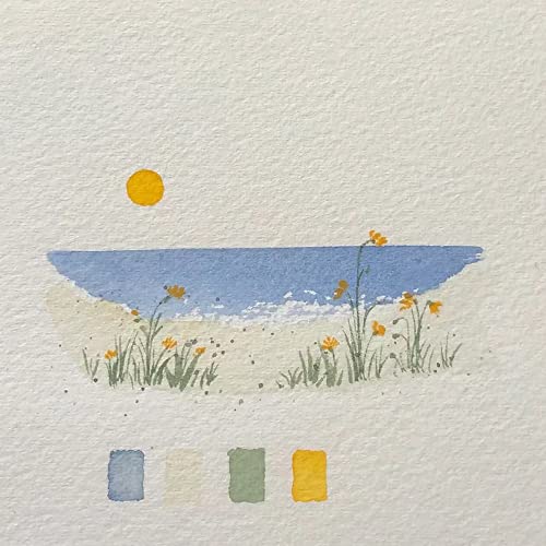 2 Packs Tearable Square 3.9X3.9" 300Gsm Portable Watercolor Paper Pad Journal 40Pgs (20 Sheets Front Back 2 Textures) Travel Size For Calligrapher Watercolour Sketch Book Notebook White #TOP4