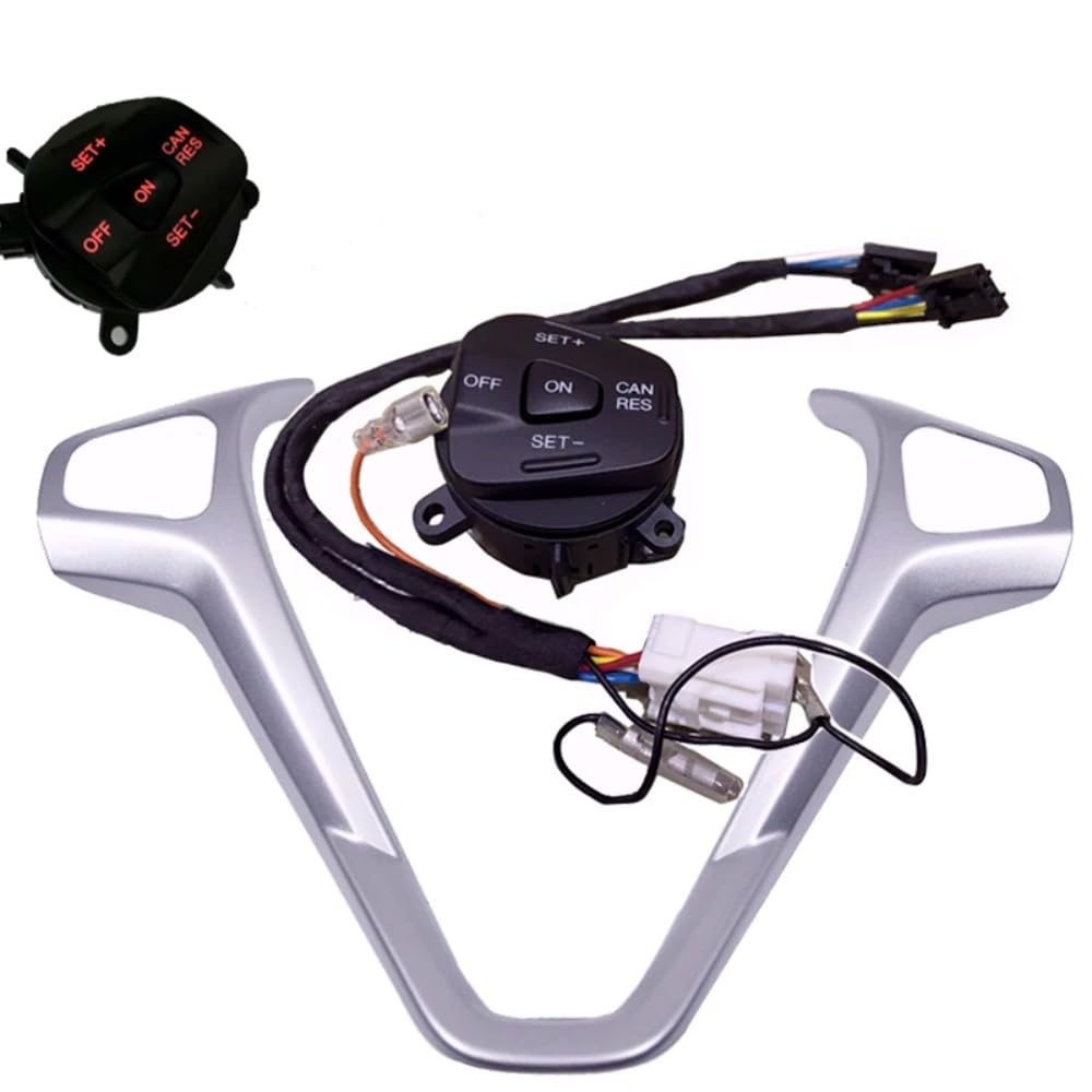 Lenkradsteuerung Schalter Kompatibel Mit Ford Für Fiesta Für MK7 MK8 Für Ecosport 2013. Auto-Lenkrad, Tempomat-Tasten, Lautstärkeregler, Schalter 99E740AA321434(2)