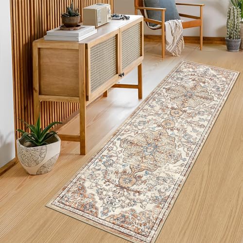 Pauwer Boho Hallway Runner Rug 2x6 Washable Entryway Area Rugs Non Slip Farmhouse Vintage Floor Mat Carpet Runner for Hallways Laundry Room Kitchen Bathroom Bedroom