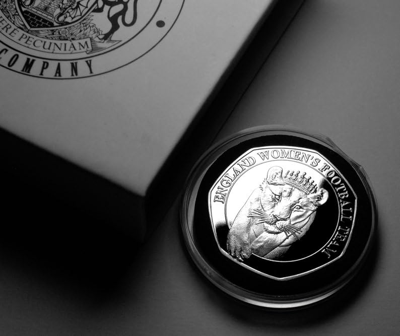 The Commemorative Coin Company ENGLAND Women's Football Dual Date 2022 2023 Silver Commemorative. Gift Box. Lioness/Lionesses European Champions, World Finals.