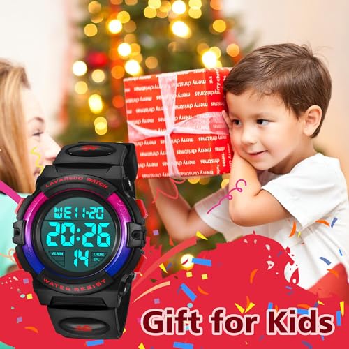 Image of Kids Watch,Boys Watch for 3-15 Year Old Boys,Digital Sport Outdoor Multifunctional Chronograph LED 50 M Waterproof Alarm Calendar Analog Watch for Children with Silicone Band,Kids Gift
