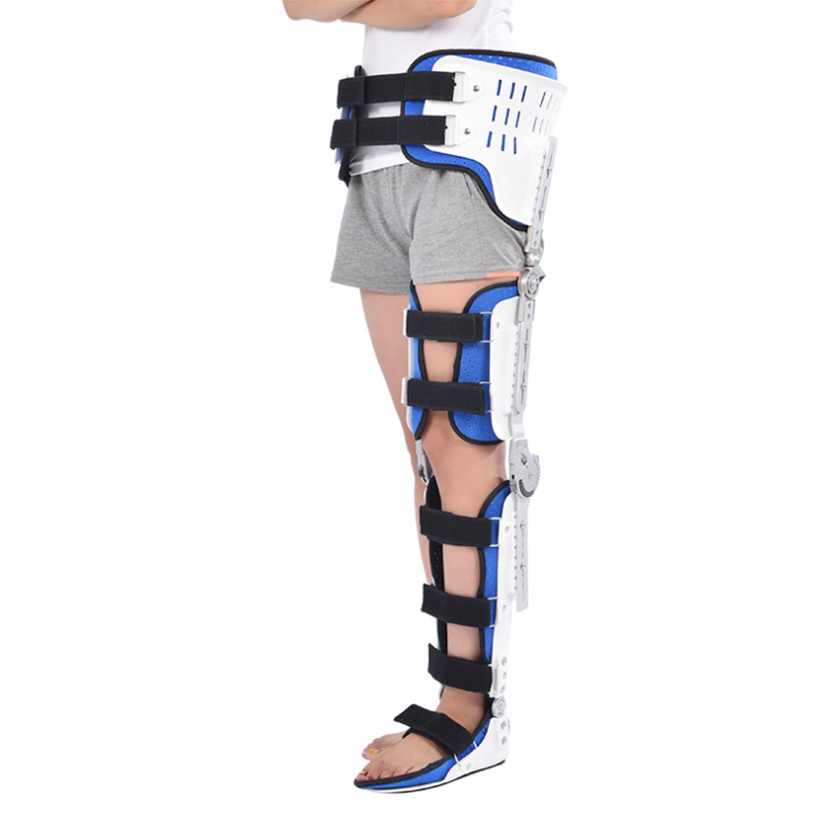 Minhuijihui Women's Left Full Leg Brace,Knee Support Hip Knee Ankle Foot Orthosis,Full Leg Brace Adjustable Knees Immobilizer Braces,Adjustable Orthotic Immobiliser,For And Men