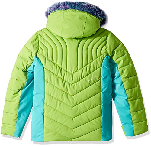 Jaqueta de esqui Spyder Girls Hottie de pele sintética, fresca/Báltica, tamanho 16