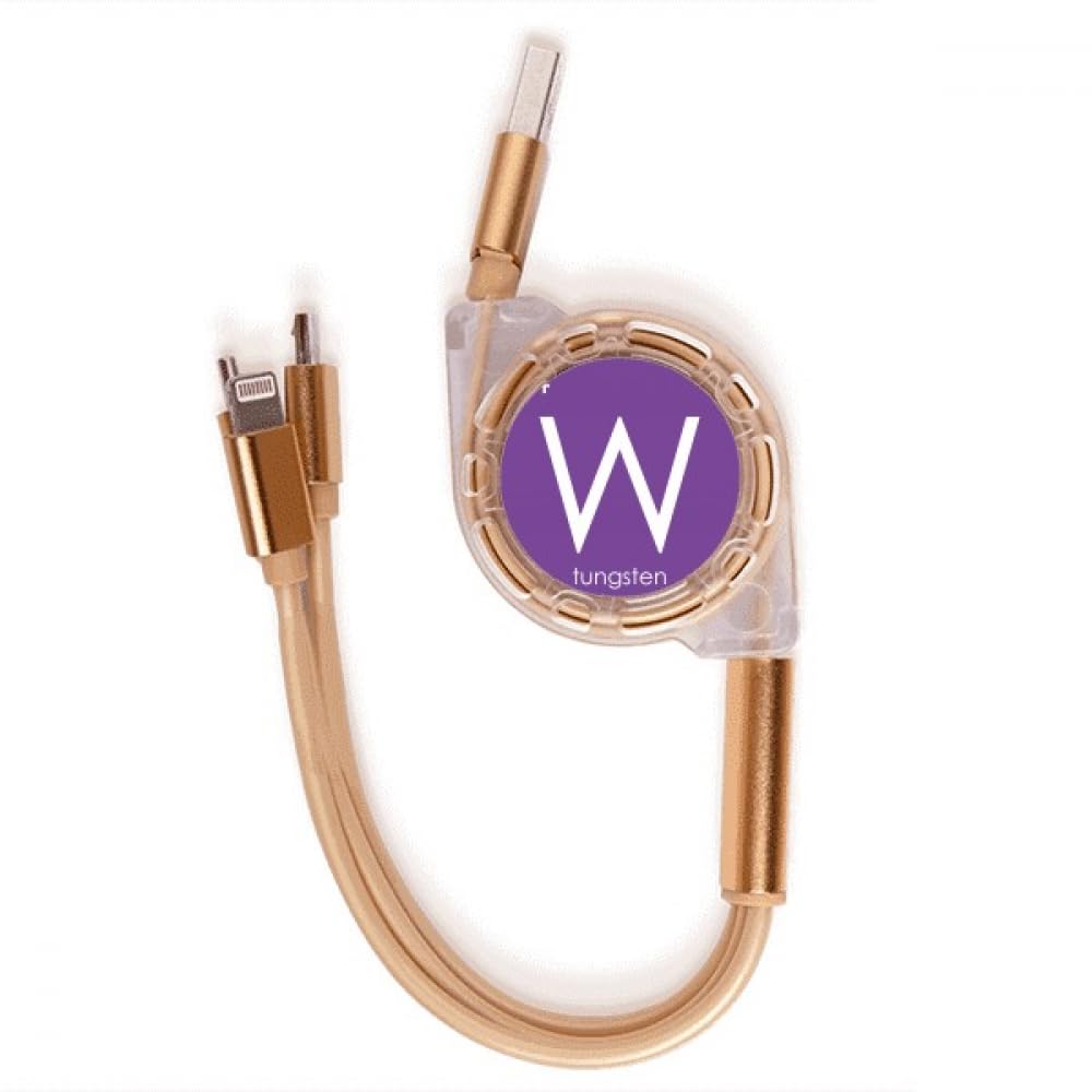 Chestry Elements Period Table Transition Metals Tungsten Charging Cable Retractable Multi USB 3 in 1