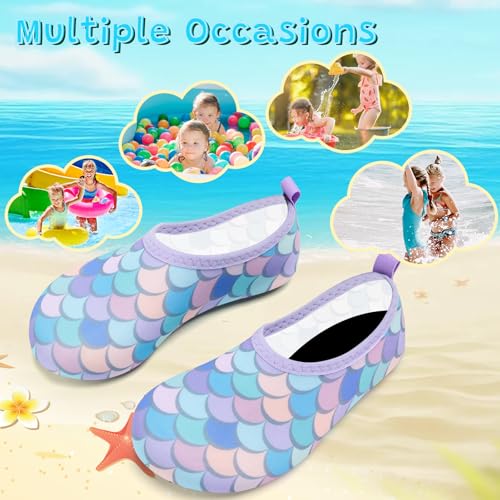 Image of VIFUUR Kids Water Shoes Girls Boys Quick Dry Aqua Socks for Beach Swim Outdoor Sports