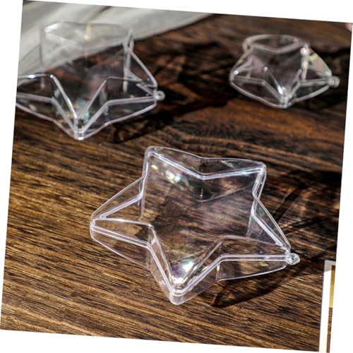 Bolas de Navidad transparentes de plástico resistente con diseño de estrella de 8 cm 3