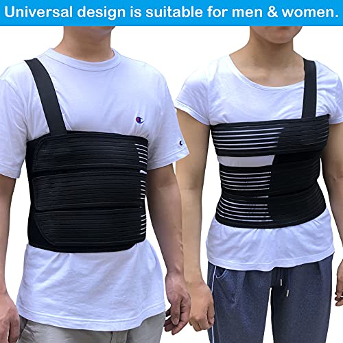 Rib Belt Chest Binder For Broken Injury Ribs, Elastic Rib Brace Compression Support To Reduce Rib Cage Pain, Breathable Chest Protector Wrap For Cracked, Fractured, Dislocated And Post-Surgery Ribs (L (33" To 43")) #TOP4