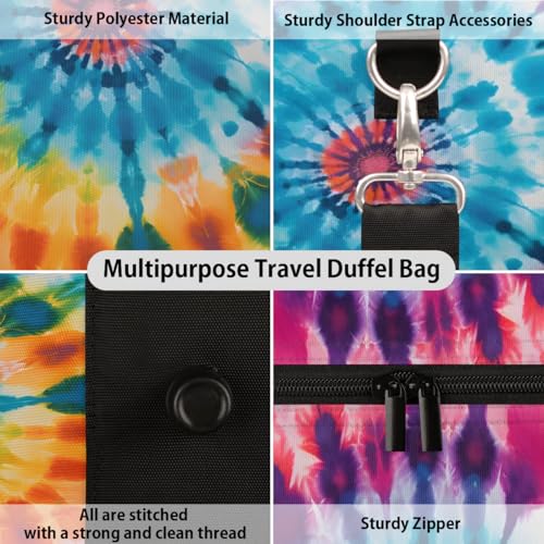 Tie-Dye Travel Duffel bag for Men Women Weekender Overnight Bag Gym Bag Carry On Luggage Bags for Yoga Workout Sports3