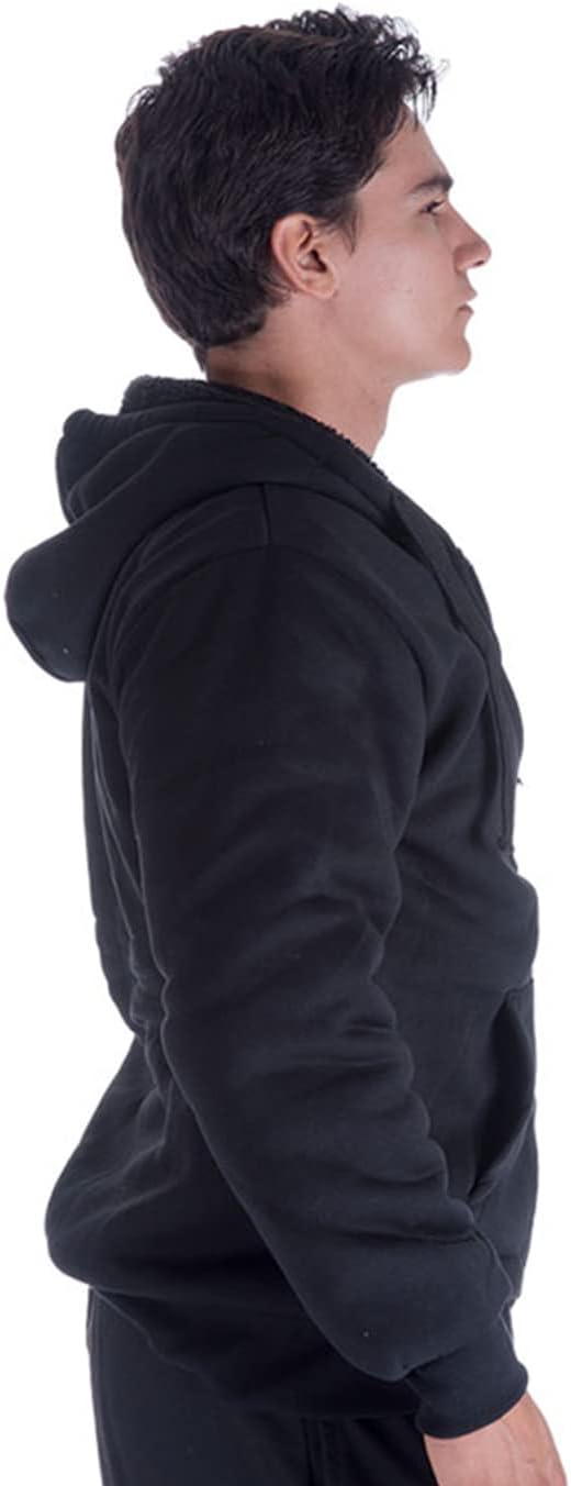 Yasumond Men's Sherpa Lined Zipper Hoodie Long Sleeve Flannel Warm Coat Fleece Cozy Jacket With Pockets for Men - Image 7