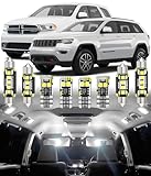 BMT xms Car Interior LED Light Replacement for JEEP Grand Cherokee WK2 / DODGE Durango 2011-2022,6000K Super Bright Interior Light Bulbs Package, 15pcs