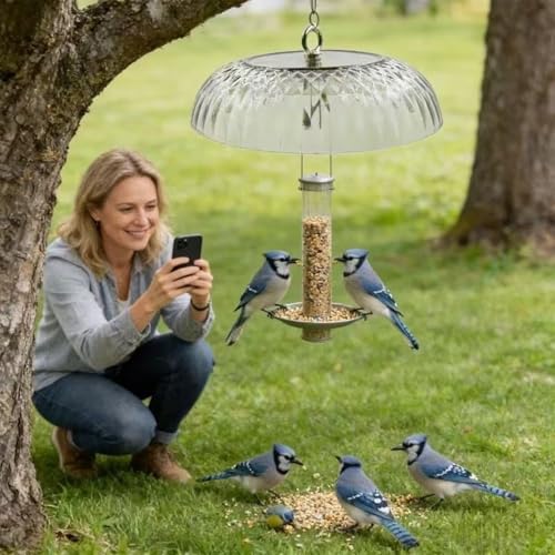 Evite comida mohosa usando el protector contra la lluvia para aves en estaciones 3