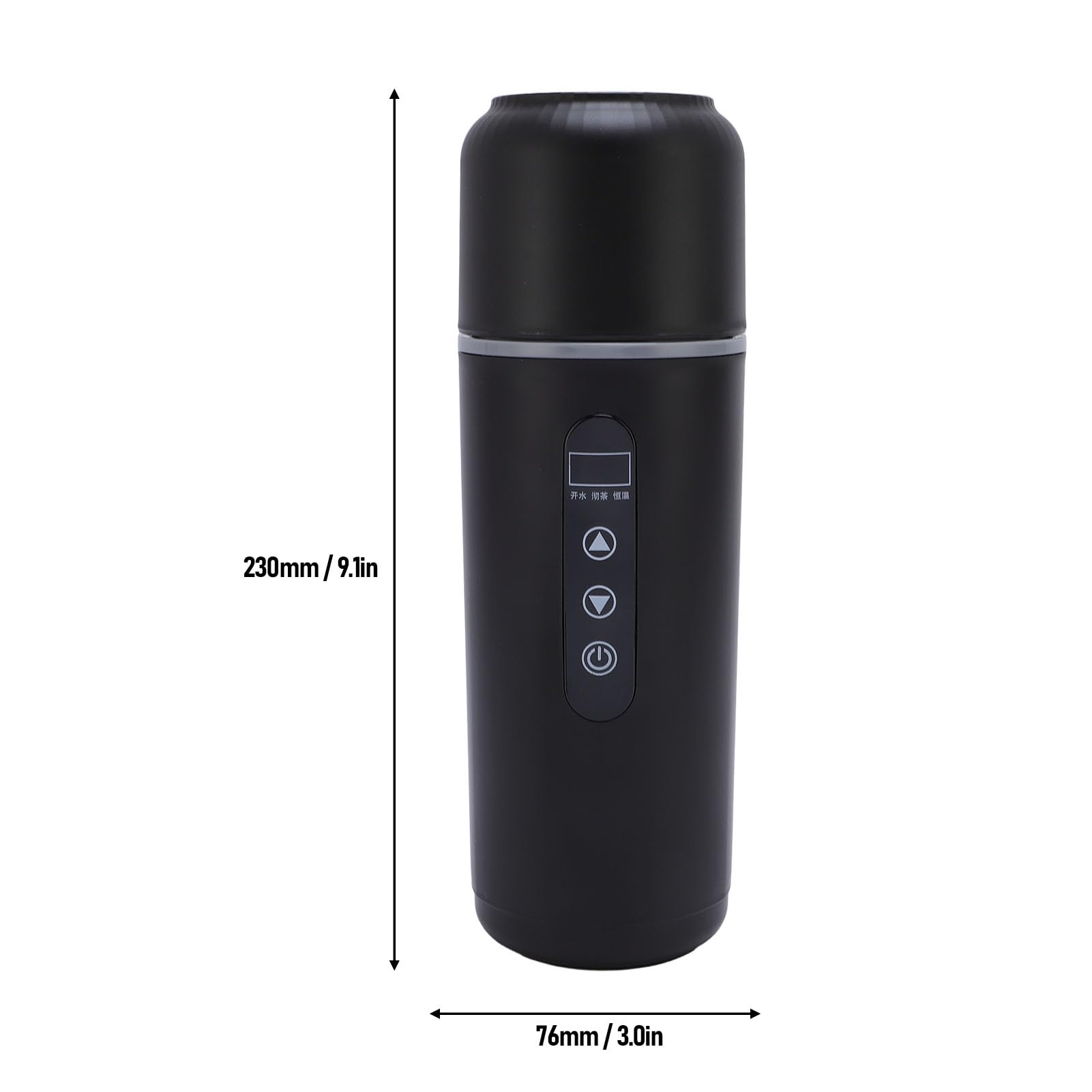 Socobeta Hervidor Eléctrico para Coche, Taza Calefactora Portátil, 500ml, 12V, 24V, Caldera de Agua para Coche, Camión, Calor Duradero para Actividades Al Aire Libre (Negro)
