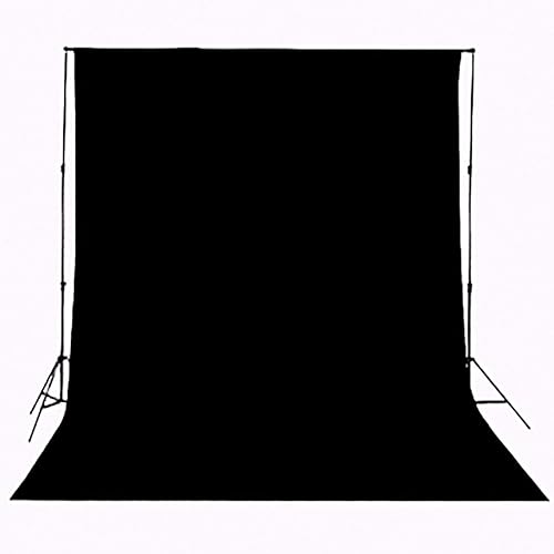 HMTfoto Background Solid Black Backdrop Muslin Portrait Background Screen for Photo Backdrop Video Photography Studio(6x9ft, Black) - 6x9ft - Black