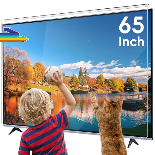 Skyhao 65 Inch TV Screen Protector Anti Blue Light & Anti Glare Scratch Resistant TV Screen Cover for Kids & Pets Eye Protection Fits LED OLED QLED TVs