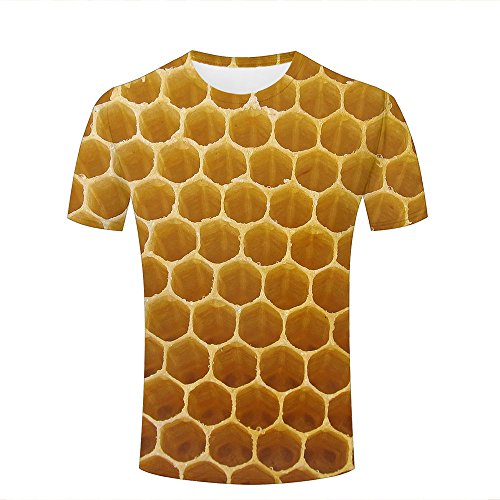 liujinsheng Men's Creative 3D Printed Creative Honeycomb Graphics Summer Casual T Shirt Unisex Couple Tees Top Short Sleeve XXXL