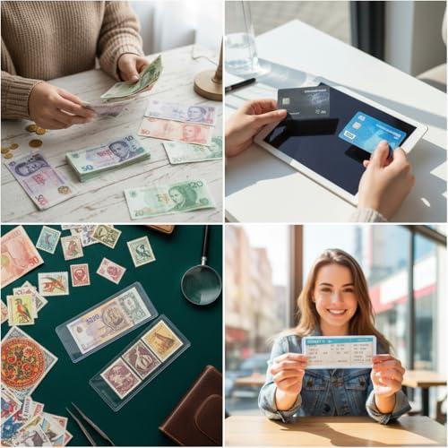 33 protectores de billetes de plástico duro 6.8 x 2.9 pulgadas miniatura 6