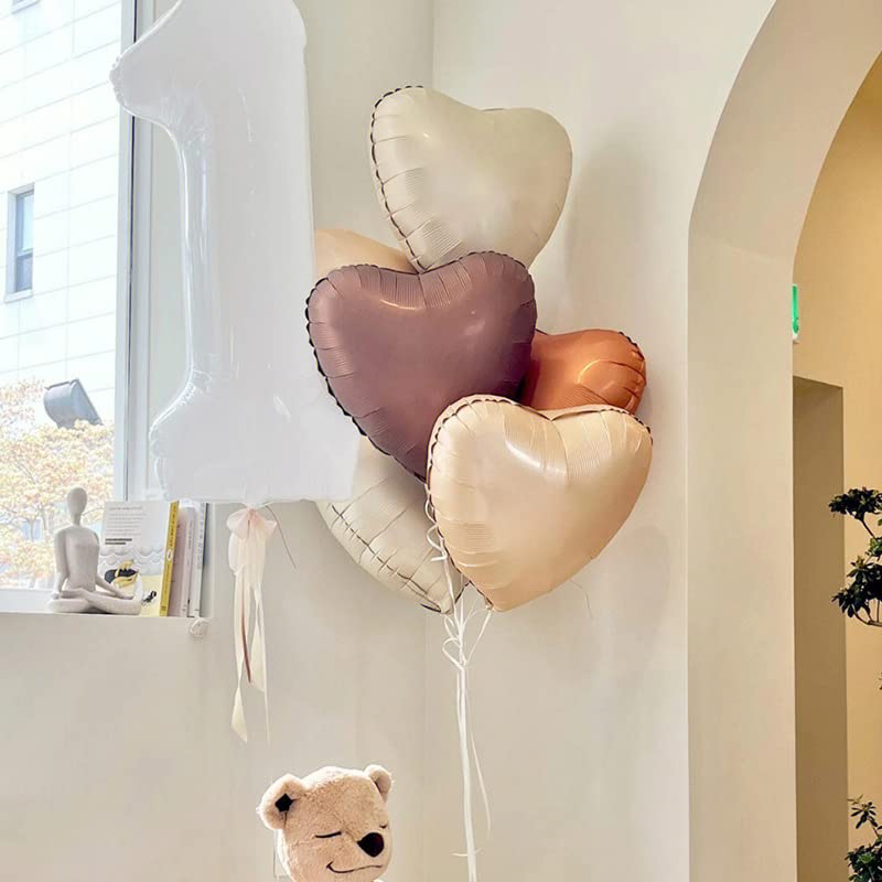 Cream Heart Balloons Valentine's Day 18 Inch Pack of 20 White Heart Shape Helium Balloons, Heart Balloons Love Balloons - Image 4